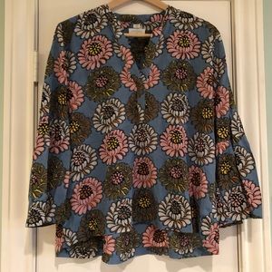 LOFT Blue floral blouse